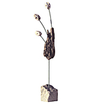 ler skulptur drivtømmer kobber fedtsten skulptur stele fedtsten vættelys kunst kunsthåndværk galleri Langeland Danmark