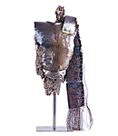 Skulptur Torso Metall Eisen Gewebe Treibholz